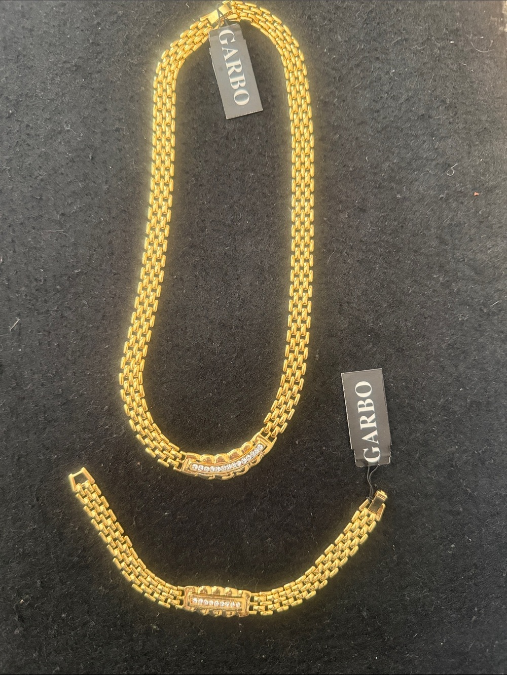 Garbo Gold-Plated Woven Necklace and Bracelet Set